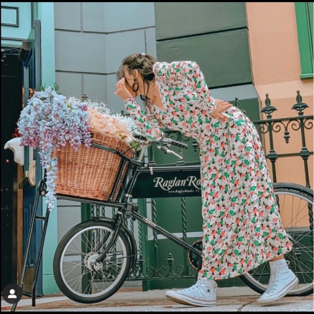 H&M Conscious floral puff sleeve maxi dress